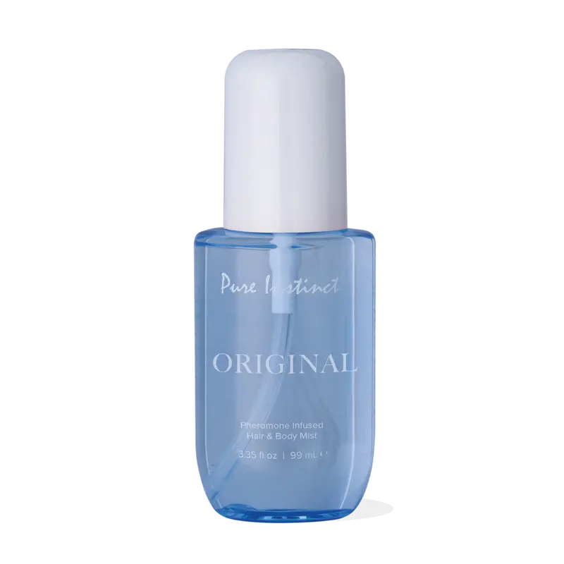 Pure Instinct Original Pheromone Hair & Body Mist - Spicy Pheromone-Inspired Allure Fragrance Spray for Layering, Signature Scent, Hair Skin Clothes, Soft Trail, Warm Cinnamon Hug | Everyday, Night Event Use