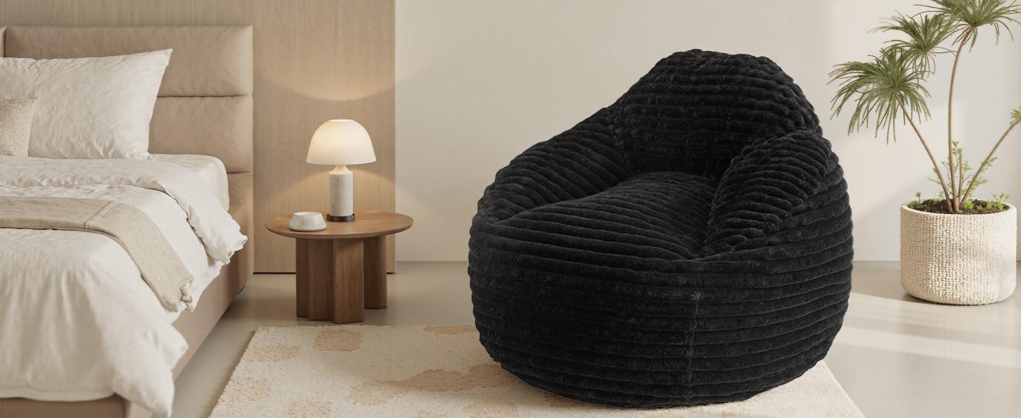 Bean Bag Chair, 39 Inch Bean Bags for Adults and Kids, Chair with Memory Foam Filled, Bean Bag Couch with Backrest and Armrests, Comfy Sofa for Living Room, Bedroom and Dorm,summerwins,outdoorfurnitureset,home decor,camping essentials