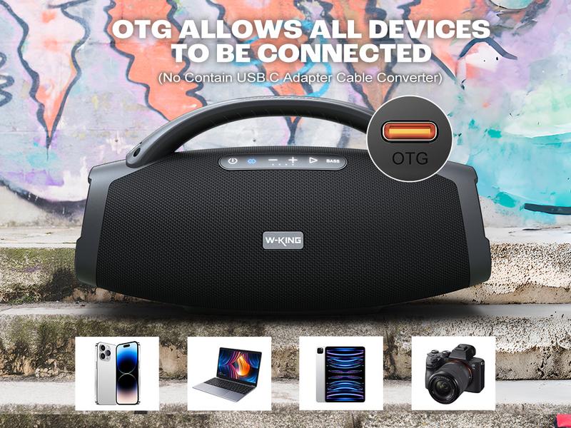 W-KING Flagship X20 Speaker, 330W Peak Loudest Boom Box, IP67 Waterproof Party Bluetooth Speaker with 7.5" Subwoofer, Massive Bass, Hi-Fi, Large Outdoor Wireless Speakers, EQ APP/Bass Boost/Fast Charge/24H/MIC&Guitar in/TF Weatherproof Loudspeaker System