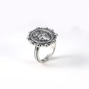 1 simple and unique 925 silver plated Virgin Mary Ring， exquisite gift for women--Size5-10inch- wedding ring