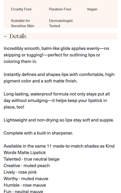 Kind Words Matte Lip Liner