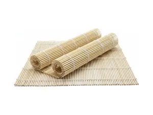 2 Pack Bamboo Sushi Rolling Mat, Sushi Roller Mat for Making Perfect Sushi Roll & Kimbap - Reusable & Beginner Friendly Kitchen Essential (9.5"x9")