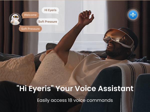 RENPHO Smart Migraine Massager, Voice Control, Eyeris Calina, Spring Glow Up Gift Choice for Man Women Heated Eye Mask and Slidable Temple Massage for  Sleep Improve and Stress Relief