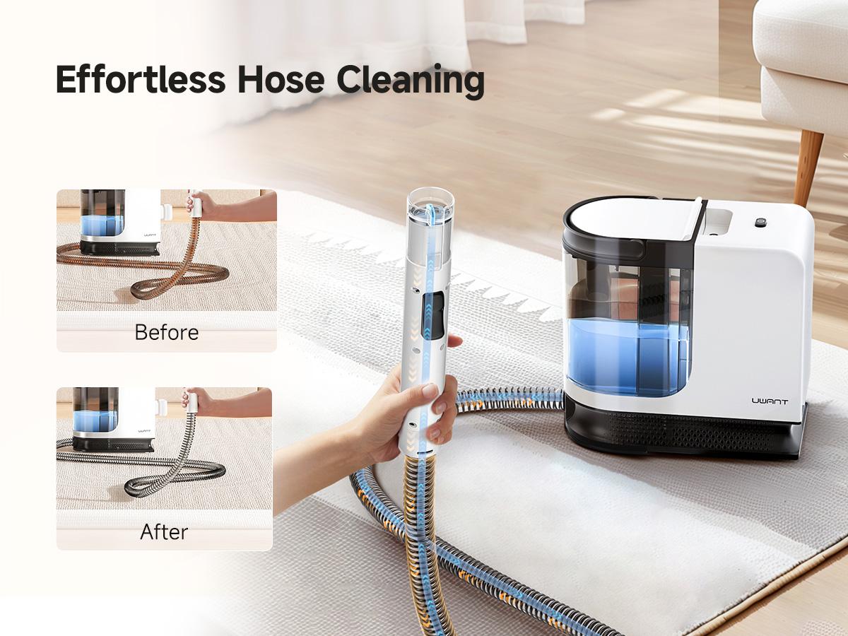 UWANT ZY B300Pro Portable Carpet Cleaner Machine - Powerful Suction Vacuum, 18000pa Suction, Deep Steam Clean & Water Extraction, Lightweight Handheld Household Item for Car+Home Use Area Rug Upholstery