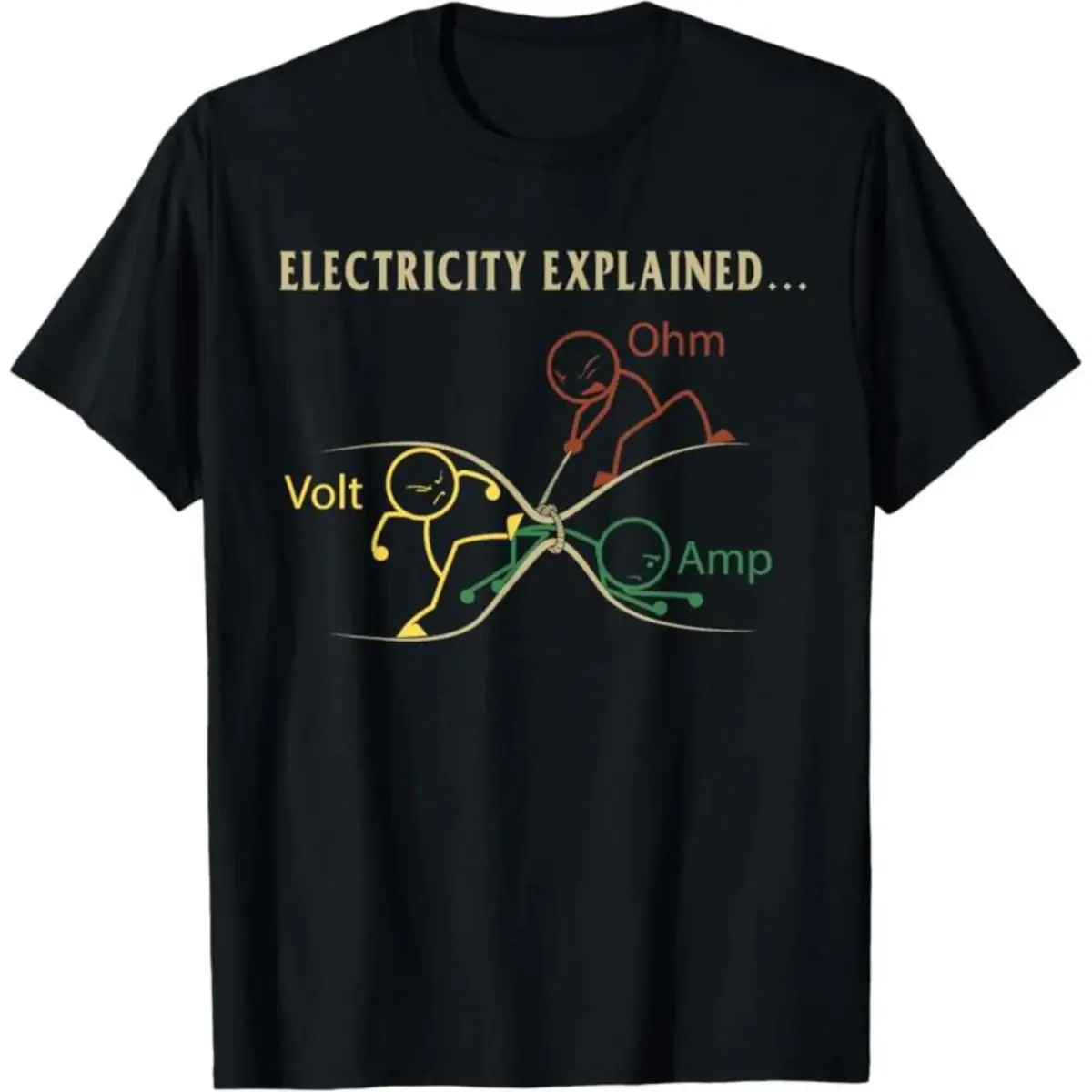 Funny Electricity explained Gift T-Shirt Unisex short sleeved T-shirt  Golf Gift T-Shirt For Men and Women