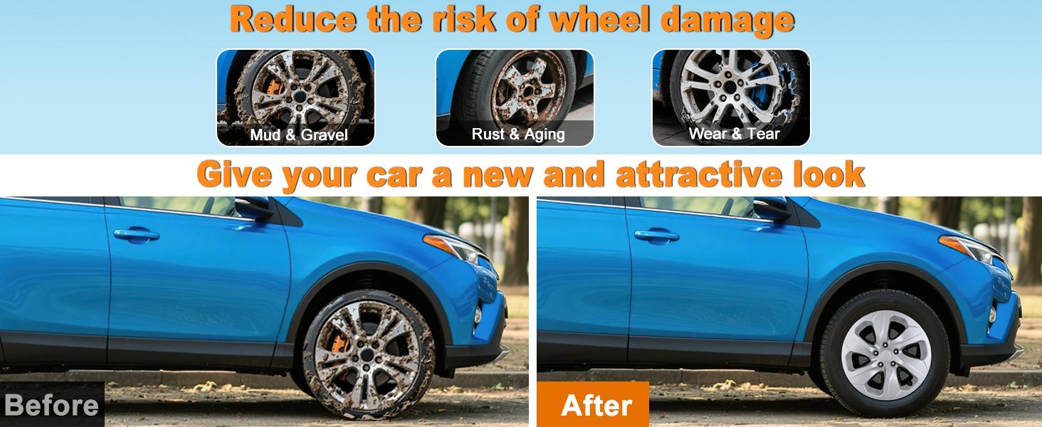 Nilight Wheel Cover Hubcaps 17 Inch Compatible for Toyota RAV4 2019 2020 2021 2022 2023 2024 2025 Hub Caps 17 inch Set of 4 Rim Covers Protector Wheel Replacement 42602-0R040 42602-42040, Silver