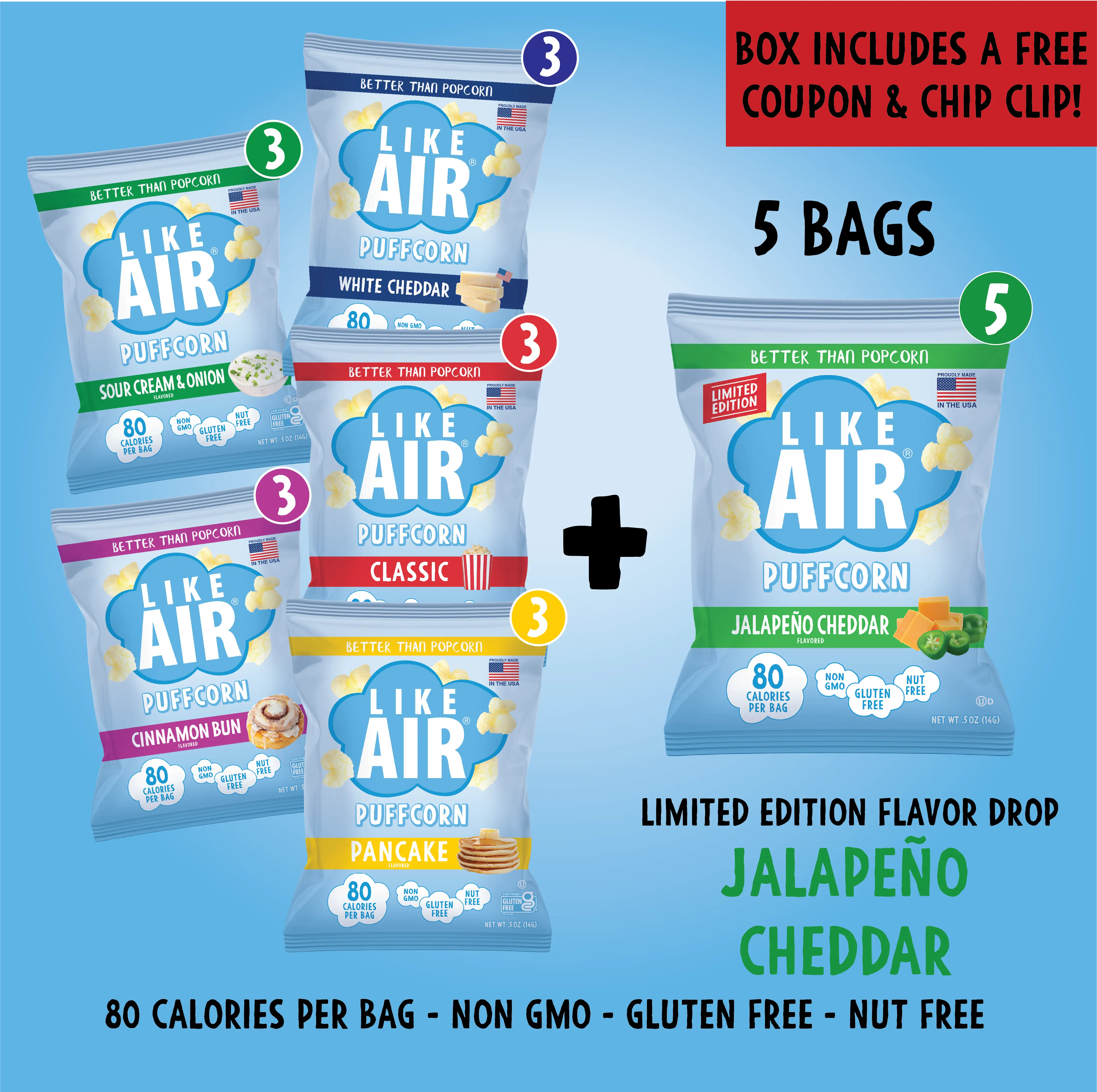 20ct Flavor Drop Variety Pack - Like Air Puffcorn