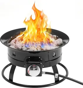 Portable Propane Fire Pit, 19-inch, 58,000 BTU with Fire Pit Cover & Carry Kit, Smokeless Gas Firebowl | Perfect for Camping, Patio, Backyard, Tailgating, Deck, RV| Black 893 Deluxe 58,000 BTU outdoor fire pit, 19-inch smokeless gas fire pit tiktokshopspr