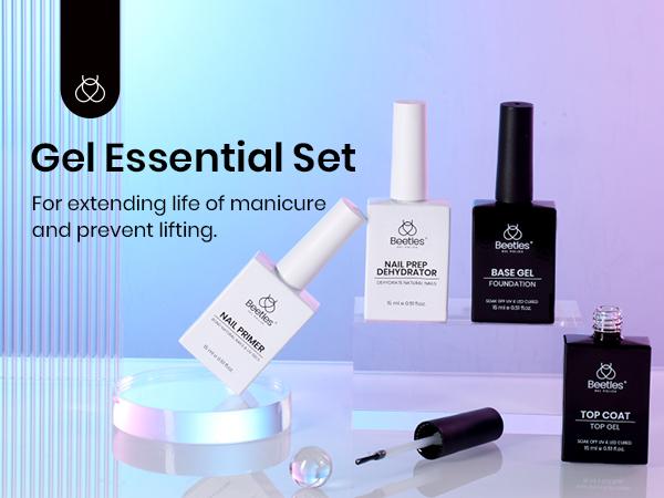 Beetles Nail Prep Kit Nail Dehydrator and Primer Nail Care Tool Kit 20ml Large Capacity Acid-Free & Hema-Free Dehydrate Bond Primer with Manicure Tools for Acrylic Nail for Women