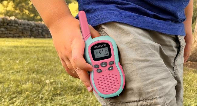 FOREDOM Walkie Talkies Rechargeable with Flashlight & Long Range Communication for Kids 22 Channels 2 Way Radio for Boys Girls Gift Age 3+