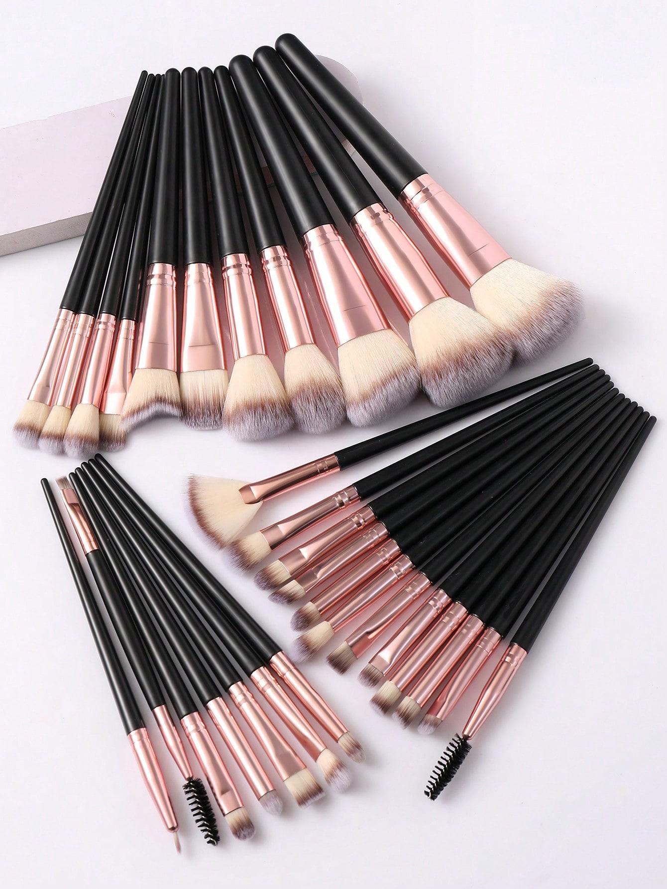 57pcs Makeup Brush & Sponge Full Kit | 30 Brushes + 4 Sponges + 4 Finger Puffs + 4 Triangle Puffs + 4 Mini Sponges + 2 Facial Cleansing Sponges + 8 Powder Puffs (4 Star/4 Teardrop) + 1 Brush Cleaner Bowl