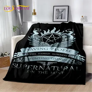 SPN Supernatural Sign Dean Sam Blanket,Soft Throw Blanket for Home Bedroom Bed Sofa Picnic Travel Office Cover Child Gift