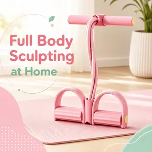 8-Strand Heavy Duty Pilates Strap, Abdominal Crunch Fitness Equipment - Non-Slip ft Pedal, Resistance Bands, Leg & Core Workout Assist, Portable Home Gym Tool