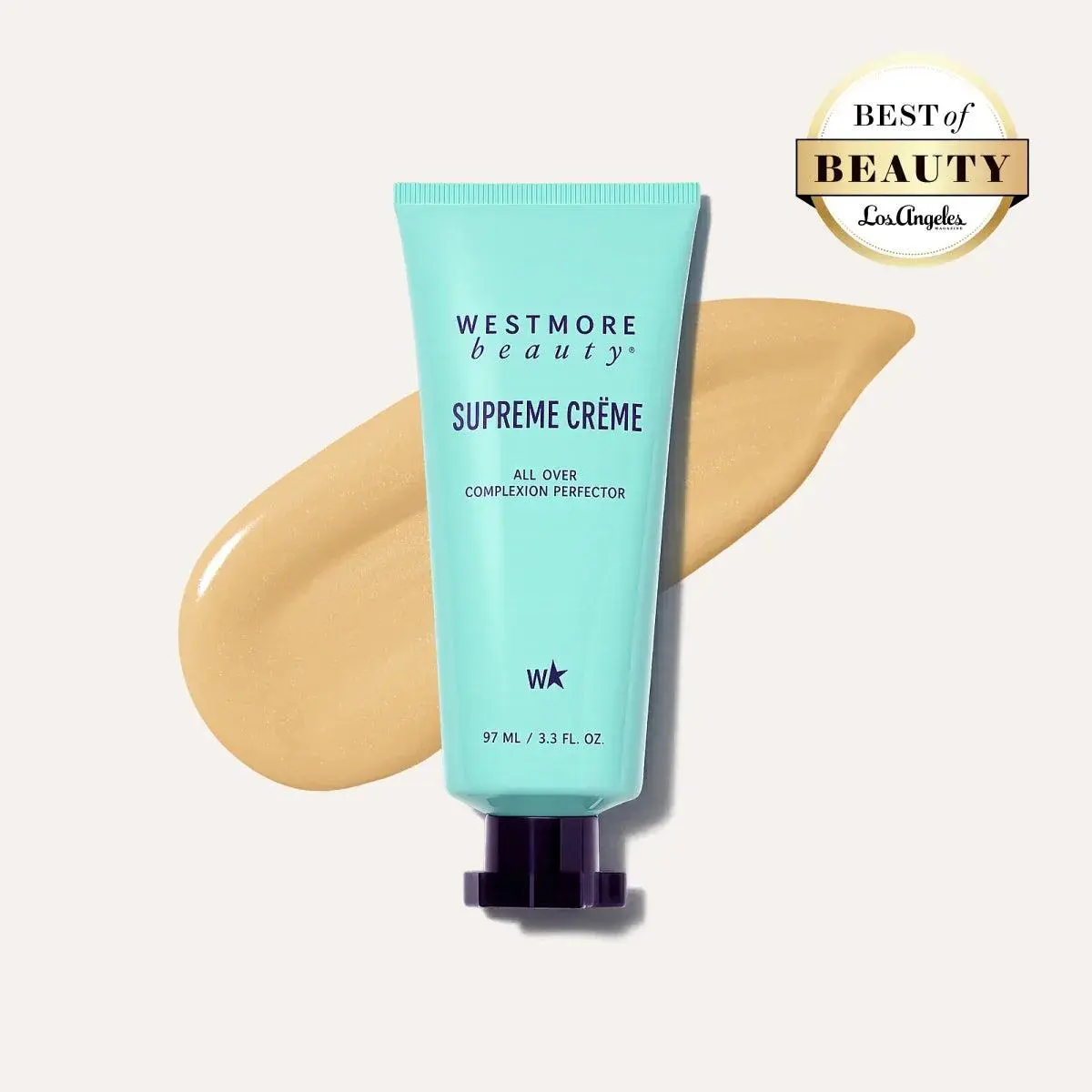 Westmore Beauty Supreme Crème 3.3oz – All-in-One Moisturizer, Concealer & Flawless Coverage with Hyaluronic Acid, Lightweight & Waterproof