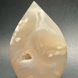 Flower Agate teardrop