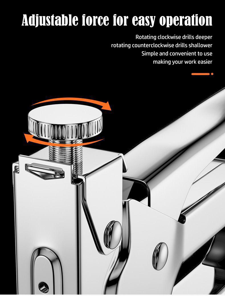 3 in 1 Staple Gun, 1 Count Extra Heavy Duty Staple Gun with 800pcs Staples, Multifunctional Upholstery Stapler for Fixing Material, Decoration, Carpentry, Furniture, Door and Window