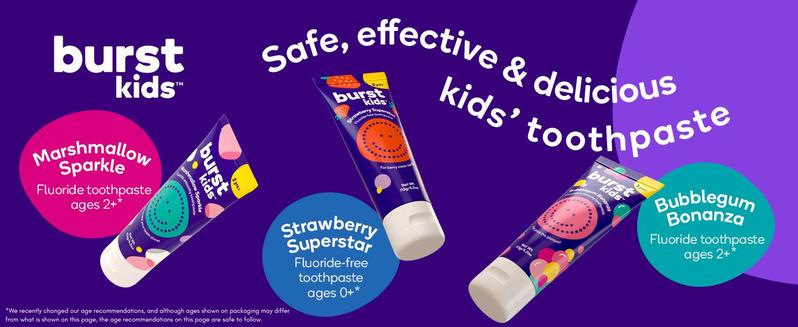 BURST Marshmallow Sparkle Junior Toothpaste With Fluoride- Anticavity,Dye Free,Vegan, Delicious Marshmallow Flavor BURST Marshmallow Sparkle Junior Toothpaste With Fluoride- Anticavity,Dye Free,Vegan, Delicious Marshmallow Flavor
