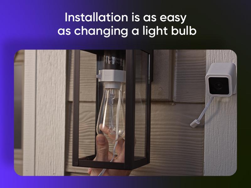 Wyze Lamp Socket v1 — Lightbulb Camera Adapter for Wyze Cam v4 and Cam v3, Also Makes Your Light(s) Smart, Special Power Adapter Accessory