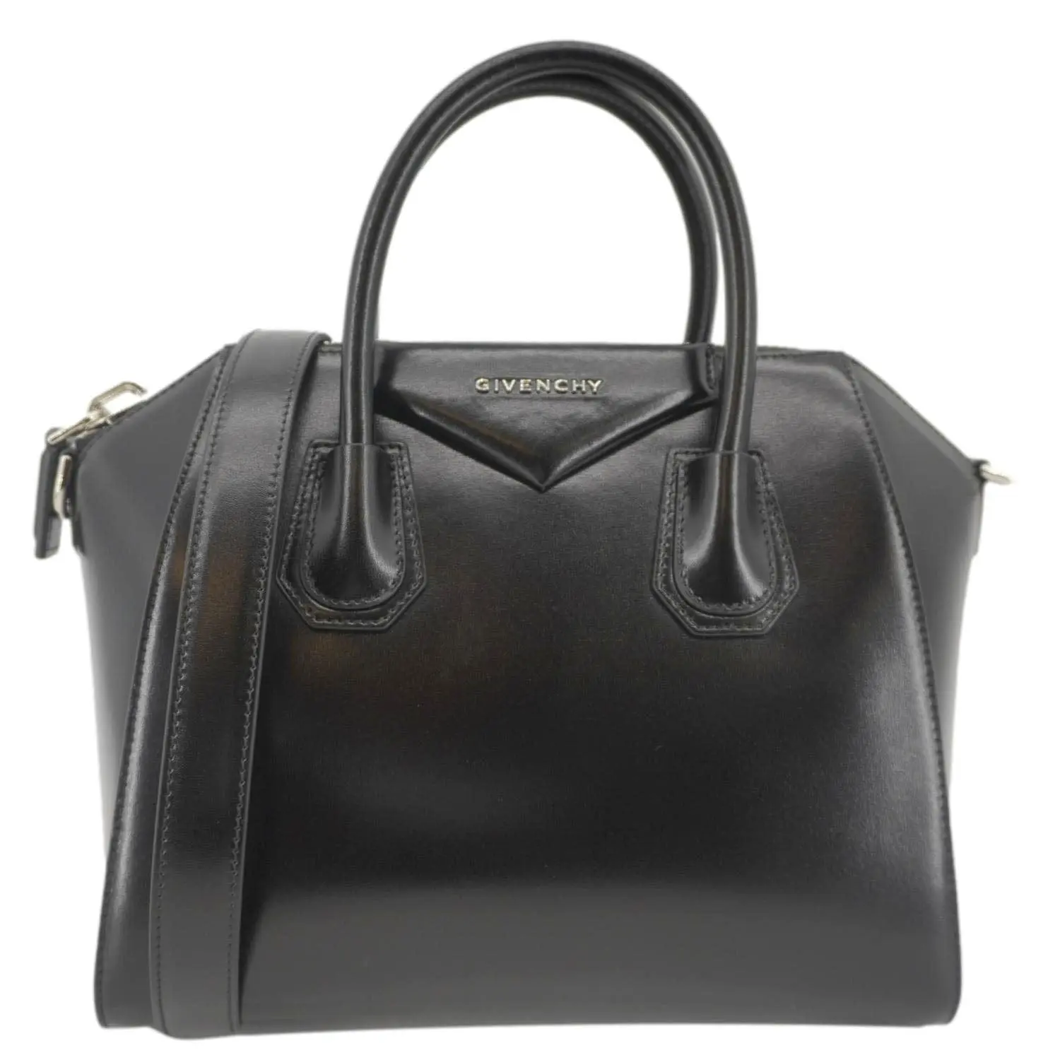 Pre-owned GIVENCHY Leather Shoulder Bags Antigona Small Satchel Shoulder Bag Black
