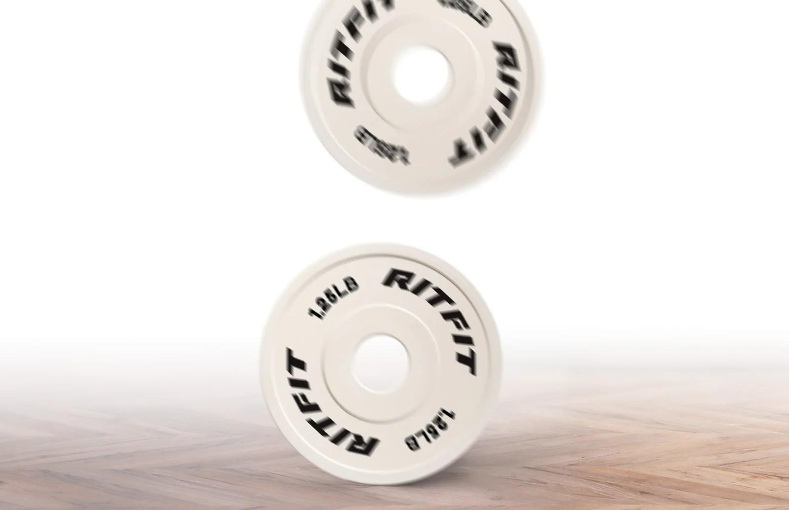 RitFit Fractional Rubber Weight Plates, Colored Bumper Plates for Starting Strength and Progressive Overload Training, Pair and Sets(Colored/Pink/Black)