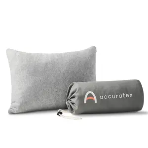 ACCURATEX Camping Pillow-100% Cotton Breathable Cover,Shredded Memory Foam Compressible Travel Pillow,Camping&Travel Accessories-Small Backpacking Pillow Camping Essentials for Sleeping