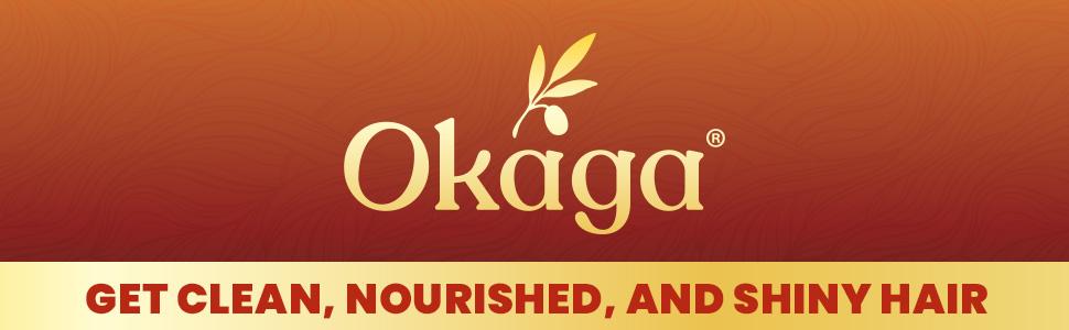 Okaga Shower Set - Batana Oil Shampoo & Conditioner - 8 in 1 Organic Hair & Scalp Care - Hair Growth, Moisturizing, Anti Frizz, Strengthening- (2 x 300 mL)