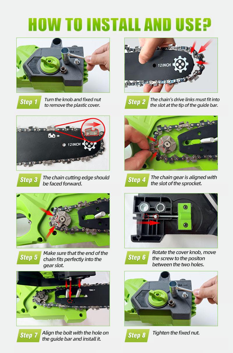 Cordless Brushless Mini Battery-Powered Chainsaw (6/8/12 in) Heavy-Duty Kit with Batteries, Blades, Dual Locks, Ergo Grips, Full Tool Kit, Lightweight Garden Tool for Beginners, Ideal for Tree Trimming Cordless Brushless Mini Battery-Powered Chainsaw (6/8/12 in) Heavy-Duty Kit with Batteries, Blades, Dual Locks, Ergo Grips, Full Tool Kit, Lightweight Garden Tool for Beginners, Ideal for Tree Trimming