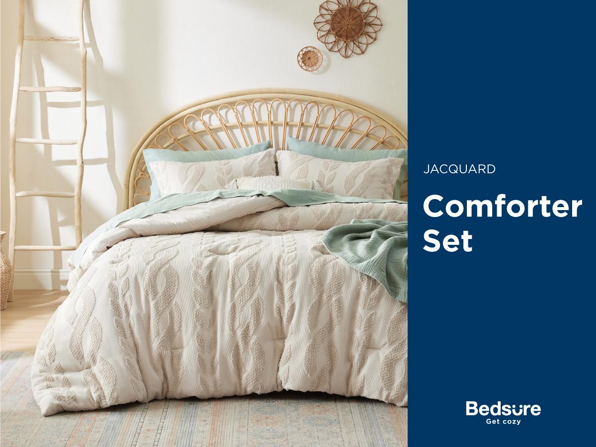 【Spring Glow Up】Bedsure 3- Pieces  Comforter Set,Boho Tufted Bed Set, Checkered Farmhouse Shabby Chic Bedding, 1 Plaid Geometric Comforter and 2 Pillow Shams