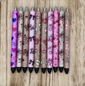 Valentine's Day Glitter Pens | Valentine Pen, Custom Valentine's Day Glitter Pen, Personalized Refillable Glitter Pen, Cherry Pen, Balloon Dog Pen, Bow Pen, Coquette
