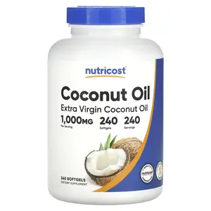 Nutricost Extra Virgin Coconut Oil, 1,000 mg, 240 Capsules