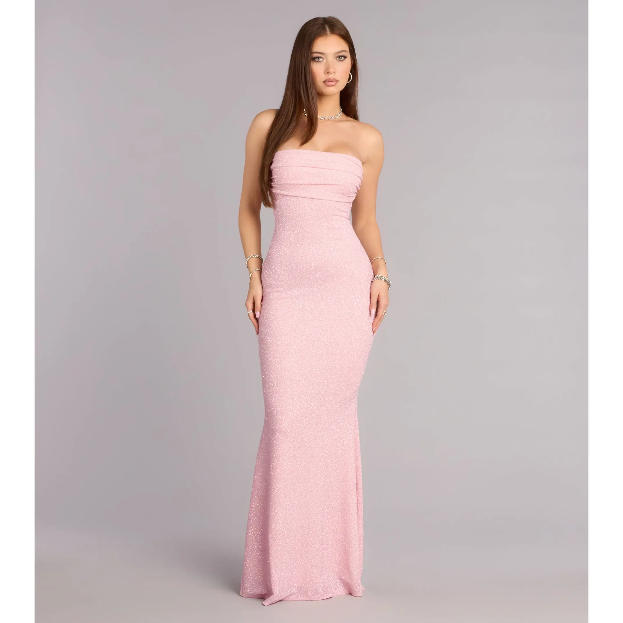 Audrina Glitter Strapless Mermaid Formal Dress Audrina Glitter Strapless Mermaid Formal Dress