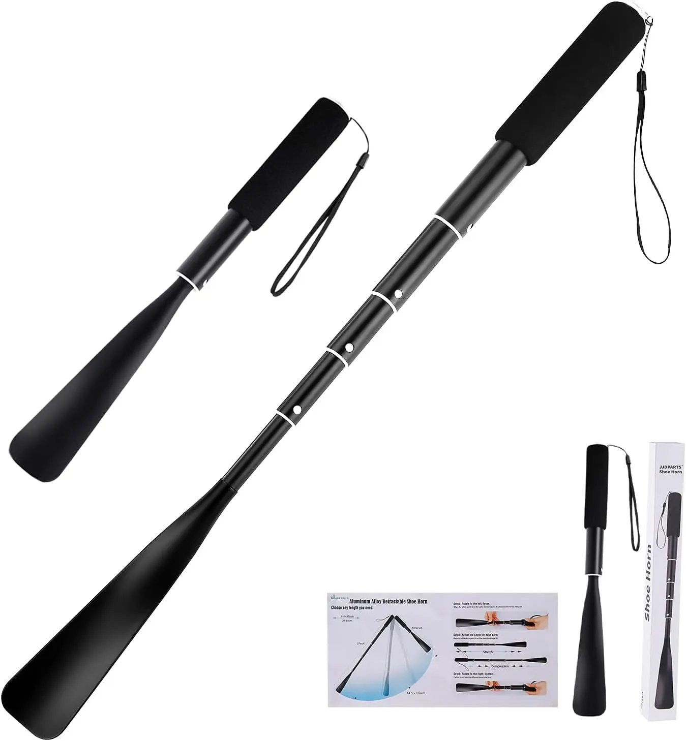 Shoe Horn Long Handle,14.5"-37" Retractable Shoe Horn, Shoe Horn For Men Women  Seniors