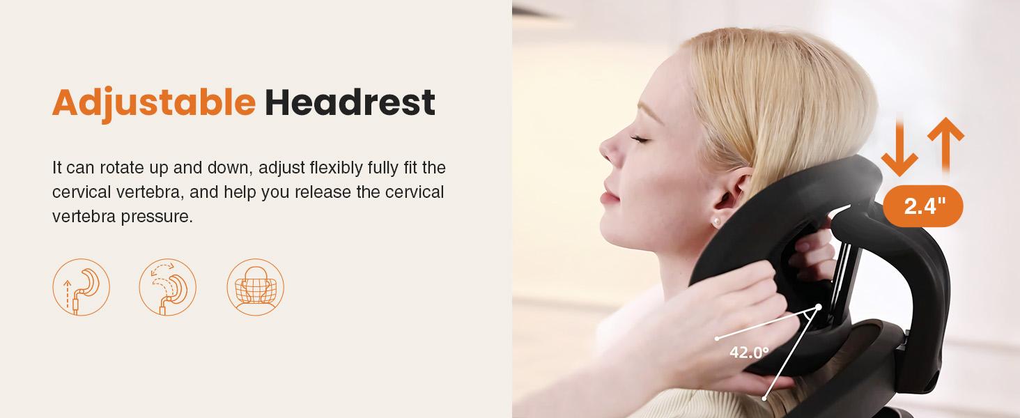 Sweet Furniture High Back Office Desk Headrest, Mesh Computer Chair with Soft Flip Up Arms, Adjustable Height and 120°Tilt