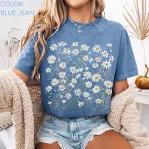 Comfort Colors Daisy Flower Shirt , Wildflowers Shirt, Cottagecore Floral Tee, Botanical Shirt, Nature Aesthetic Tee, April Birth Flower Gift