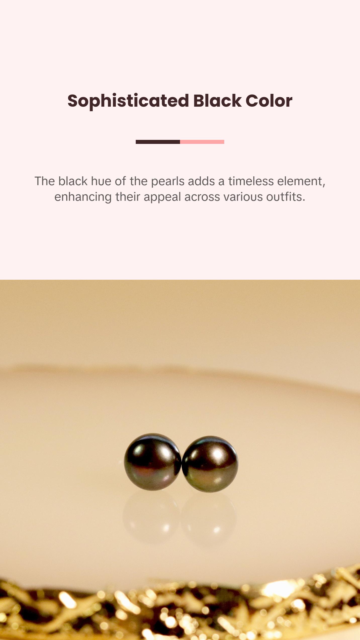 Black Freshwater 6mm Pearl Stud Earrings, Real Pearl Studs, Minimalist Style