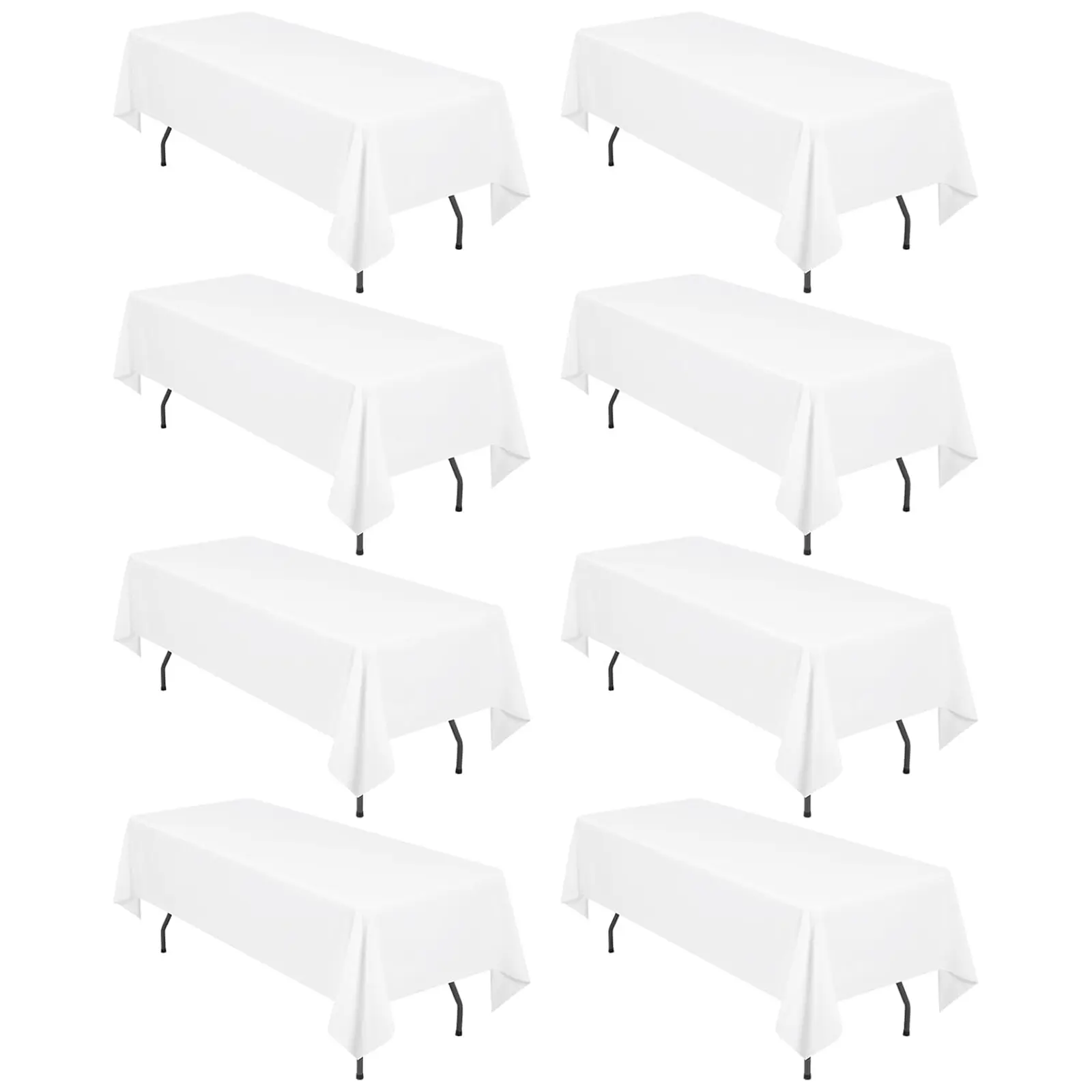 8/12 Pack Polyester Tablecloth,Polyester Table Cloth for Rectangle/Round Tables, Stain and Wrinkle Resistant Washable Table Cover for Kitchen Wedding Banquet Restaurant Party Outdoor Patio Furniture