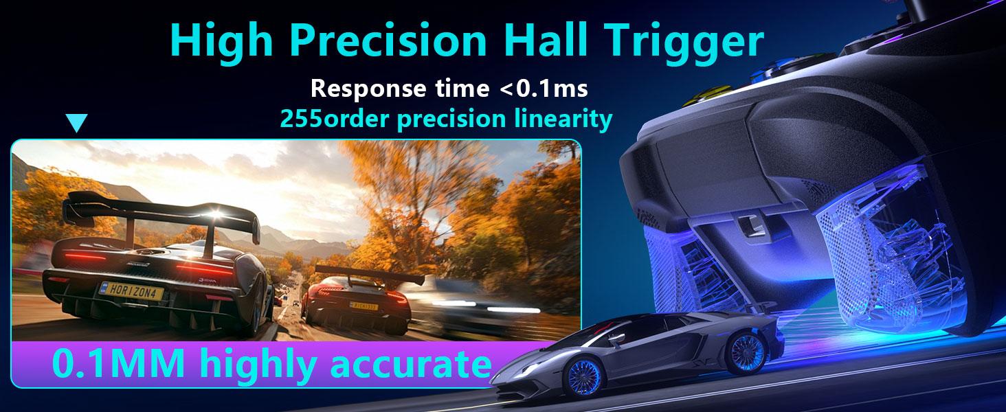 YUYIU Dawn Breaker No Stick Drift Wireless Controller(Not ForXBox) for PC Switch Steam with Hall Effect Sticks Linear Triggers Dual Vibration RGB Macro Buttons