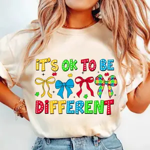 It'S Okay To Be Different T-Shirt, Different Is Beautiful T-Shirt, Autism T-Shirt, Autism Coquette T-Shirt, Autism Coquette T-Shirt, Retro Autism T-Shirt