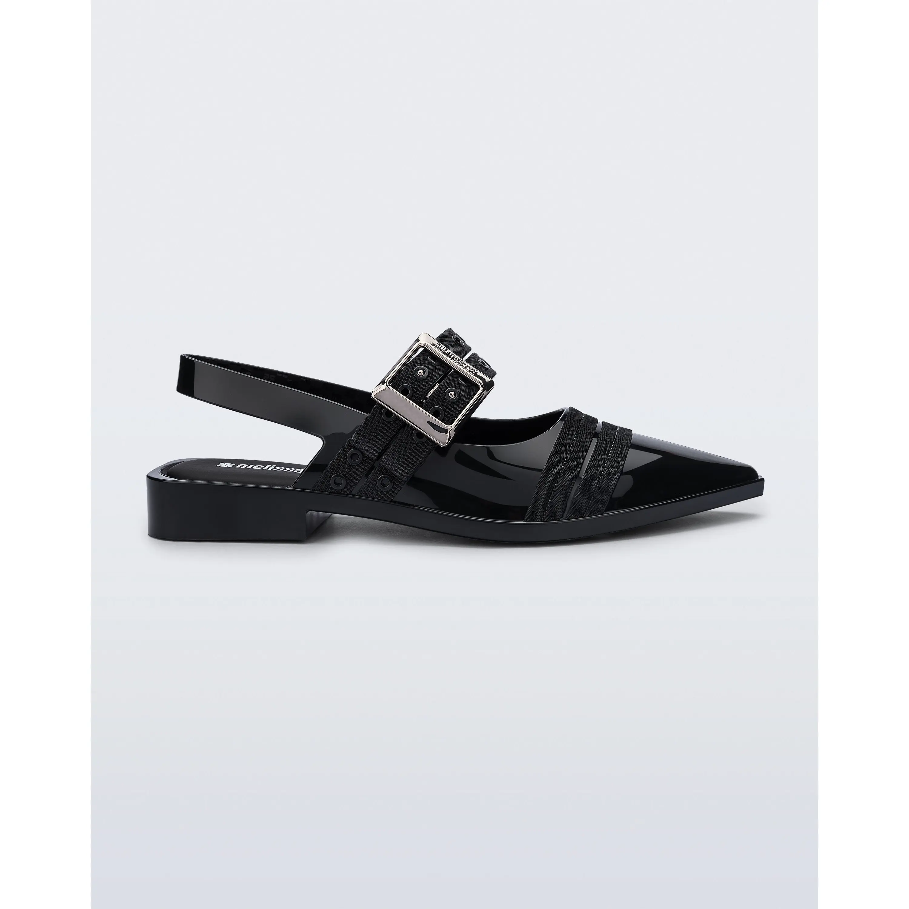Melissa Ladylike Ballerina Pointed-Toe Flats with Slingback, Low Heels, Dress Days, Edgy Feminine