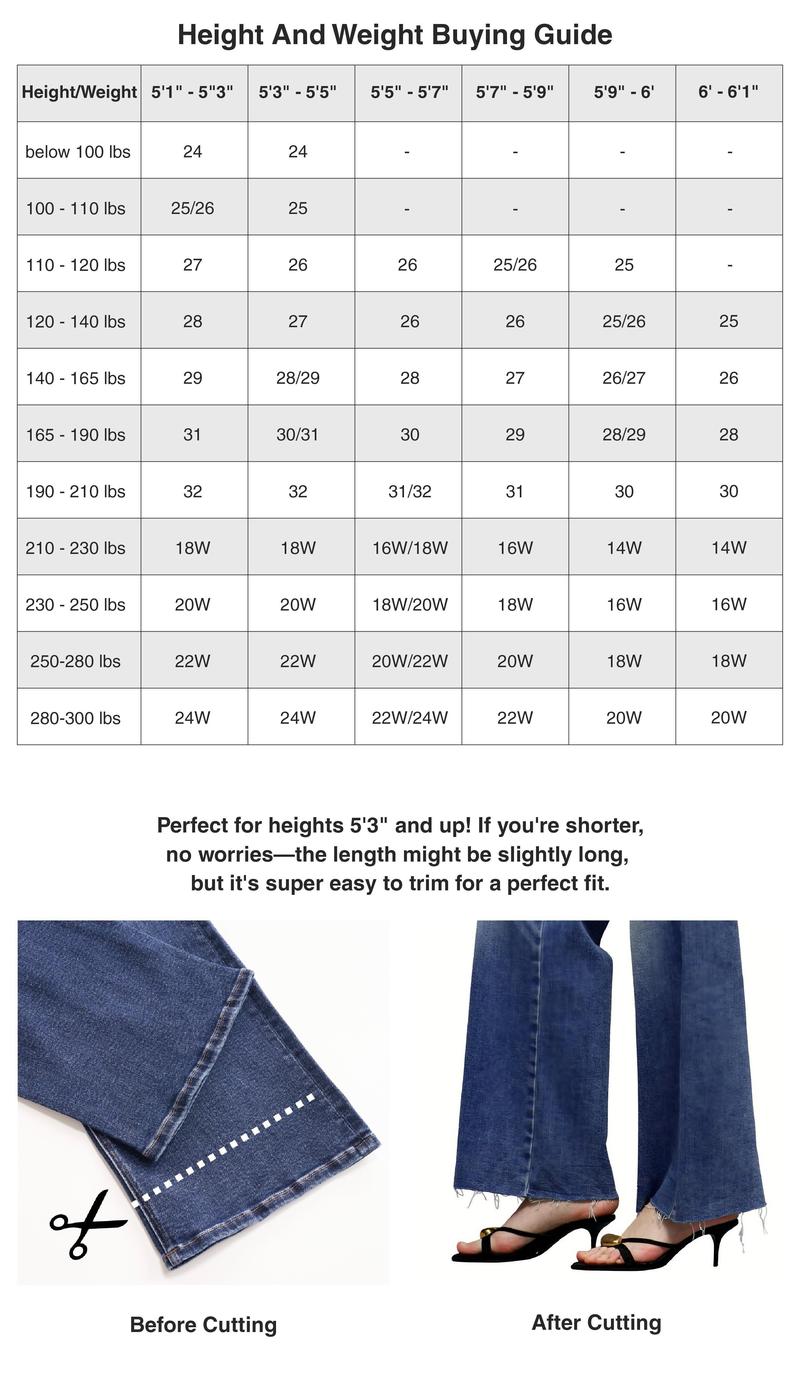 Magic ONESO Black Mid-low Rise BBL Jeans Baggy Stretchy Wide Leg for Women Distressed Denim Pants Comfortable Tummy Control Plus Size Regular Size 8001