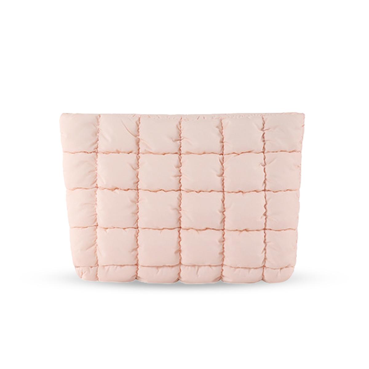 Solid color quilted design clutch bag, large capacity zipper travel storage bag, women's portable travel storage bag, back to school season, suitable for daily commuting and travel, school portable bag Solid color quilted design clutch bag, large capacity zipper travel storage bag, women's portable travel storage bag, back to school season, suitable for daily commuting and travel, school portable bag