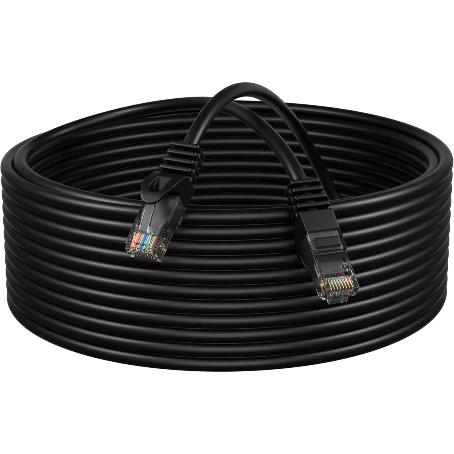 Cables Direct Online Cat5e 100FT Network Ethernet Patch Cable, 350Mhz Internet Wire, Backwards Compatible with Cat5, for PC, Modem, Router, Consoles for Home and Office, Black