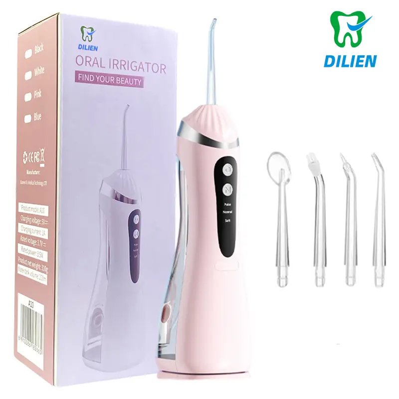 Portable Cordless Water Flosser for Plaque Removal, Rechargeable Handheld Flosser with 4 Tips, IPX7 Waterproof Oral Irrigator for Daily Self Care, Self Care Products, No, Wand