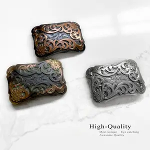 Western Floral Scroll Engraved Belt Buckle Fits 1.5"(38mm) Belt Strap