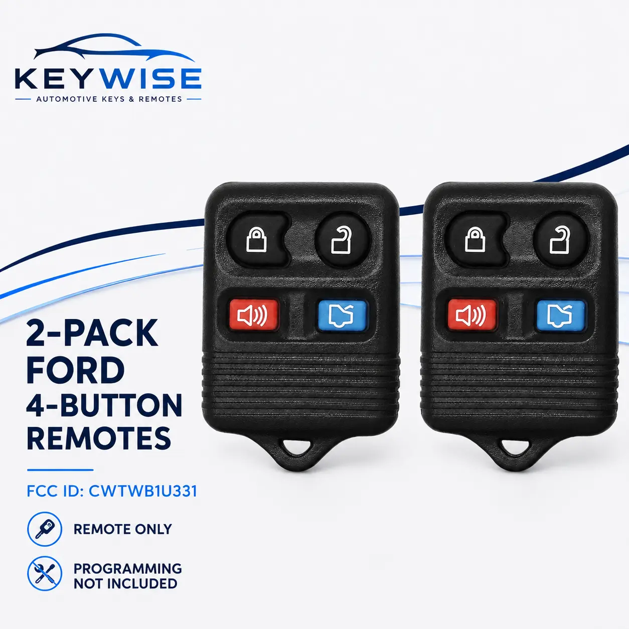2-Pack 4-Button Keyless Entry Remote CWTWB1U331 CWTWB1U345 315 MHz Ford Lincoln Mercury - Aftermarket