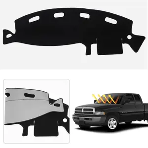 Canvcle Custom Fit Dodge Ram 1500 2500 3500 Dash Cover 1998-2001 Non-Slip Dashboard Mat UV Protection Anti-Glare Polyester Black Interior Accessories