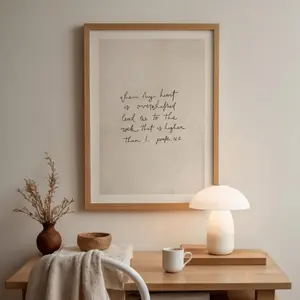 Psalm 61:2 Scripture Print, Christian Art, Bible Verse Wall Art, Jesus, faith print, Religious, Home decor