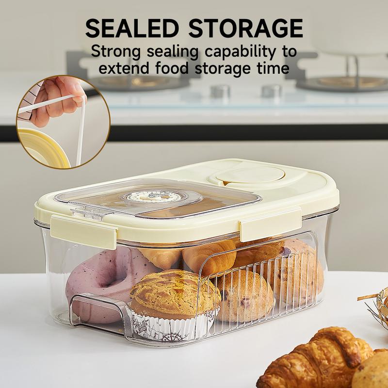 UFORU Food Storage Containers - Flour Dispenser, Pet Food Container, 6.9 Quart/11 lb Dry Food Storage Bucket with Lid, BPA-Free, Silicone Ring for Moisture Protection, Kitchen Storage Box (Suitable for Grains/Dry Food/Soft Drinks/Pasta)