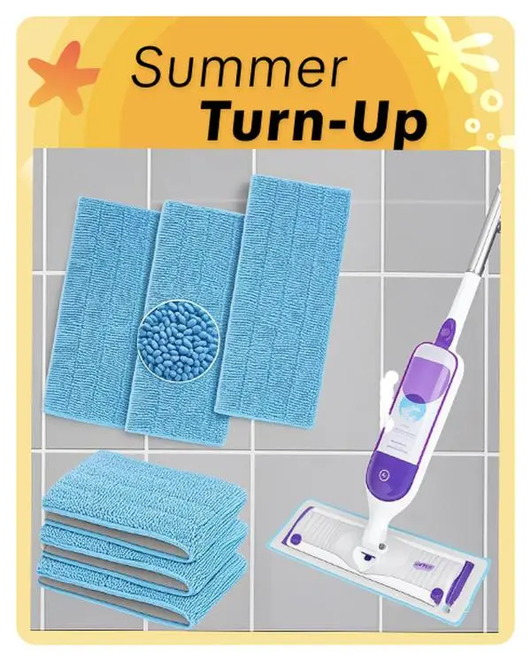 Bonison 6 Pack Reusable Microfiber Mop Refills, Compatible with Swiffer PowerMop, Machine Washable for 13"-15" Spray Mops, Dry/Wet Cleaning for All Surfaces, Dry/Wet Mop
