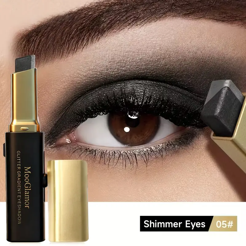 MooGlamor Matte Two-Color Eyeshadow Stick Set Long Lasting Makeup Waterproof Highlighter Glossy EyeShadow Pencil Suitable For Beginners daily Cosmetic use